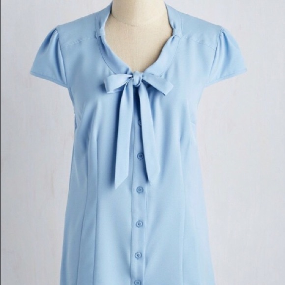 Modcloth Tops - ModCloth Tie Neck Button Down Chiffon Blouse